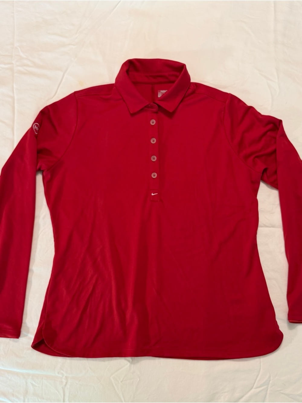 Nike Golf Dri Fit Women's Red Long-Sleeve Polo Top